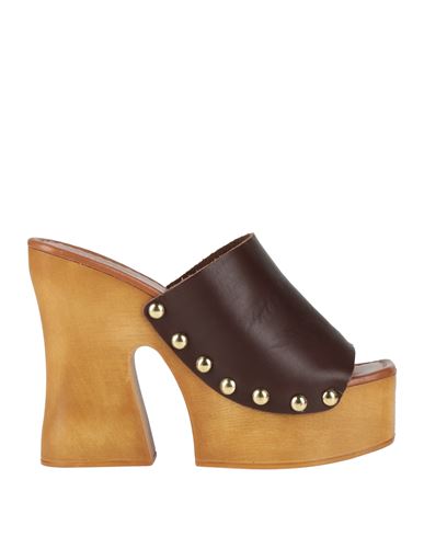 Ovyè Ovyé Woman Mules & Clogs Dark Brown Size 8 Leather In Brown