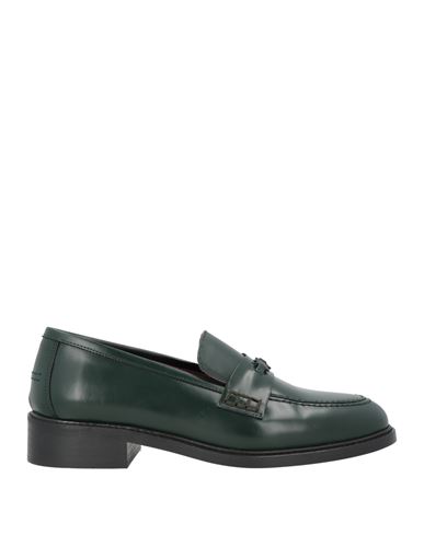 Xandres Woman Loafers Dark Green Size 8 Leather In Green