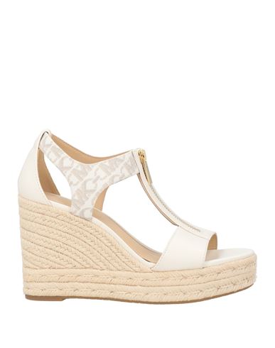 MICHAEL MICHAEL KORS MICHAEL MICHAEL KORS WOMAN ESPADRILLES CREAM SIZE 8 COW LEATHER, GOAT SKIN 