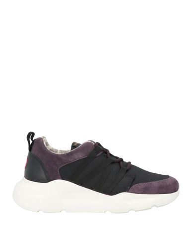 Shop Aeronautica Militare Woman Sneakers Dark Purple Size 7 Leather, Textile Fibers