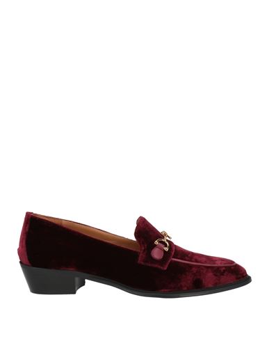 ROBERTO FESTA ROBERTO FESTA WOMAN LOAFERS BURGUNDY SIZE 6 TEXTILE FIBERS, LEATHER 