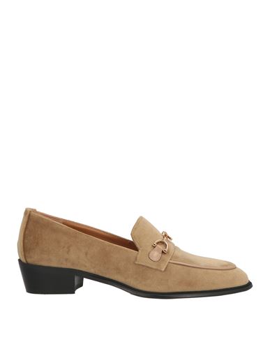 Shop Roberto Festa Woman Loafers Sand Size 8 Textile Fibers, Leather In Beige