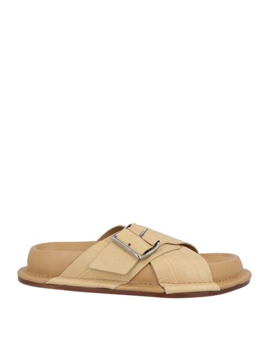 JIL SANDER JIL SANDER WOMAN SANDALS BEIGE SIZE 8 LEATHER 