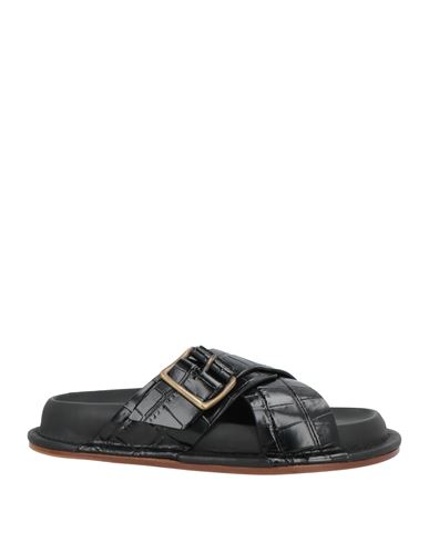 JIL SANDER JIL SANDER WOMAN SANDALS BLACK SIZE 5 LEATHER 