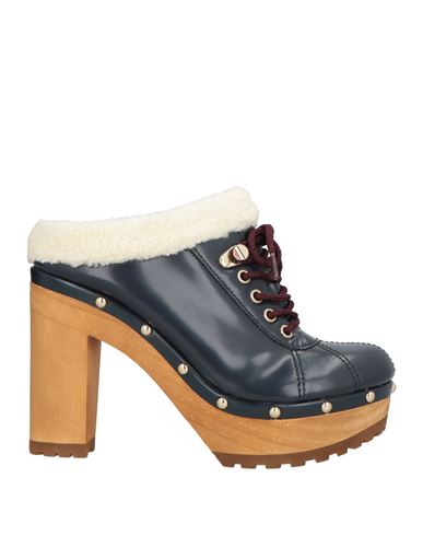 Tommy Hilfiger Woman Mules & Clogs Navy Size 6 Leather, Textile Fibers In Navy