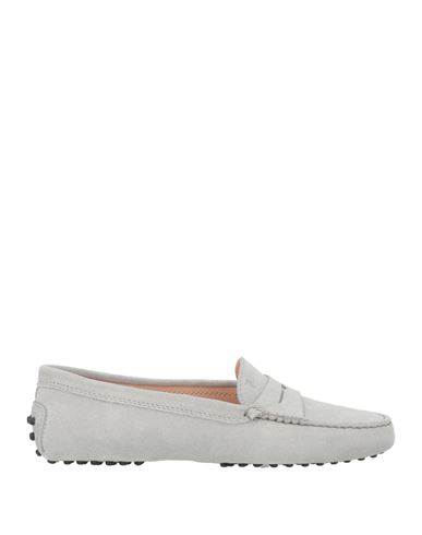 TOD'S TOD'S WOMAN LOAFERS LIGHT GREY SIZE 7.5 LEATHER 
