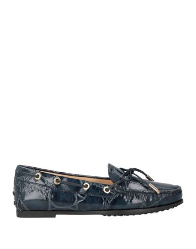 TOD'S TOD'S WOMAN LOAFERS NAVY SIZE 6 LEATHER 