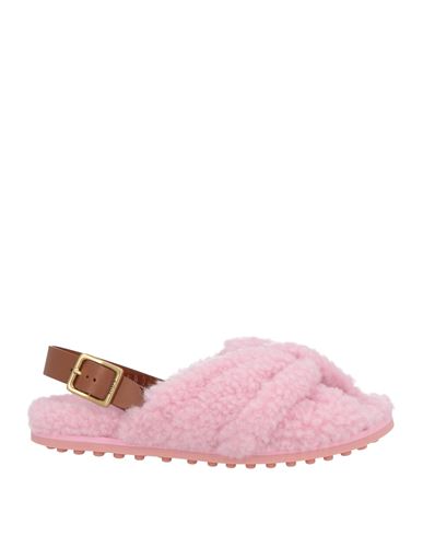 Tod's Woman Sandals Pink Size 8 Shearling In Pink