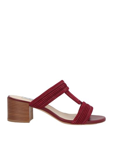 TOD'S TOD'S WOMAN SANDALS BURGUNDY SIZE 6.5 LEATHER 
