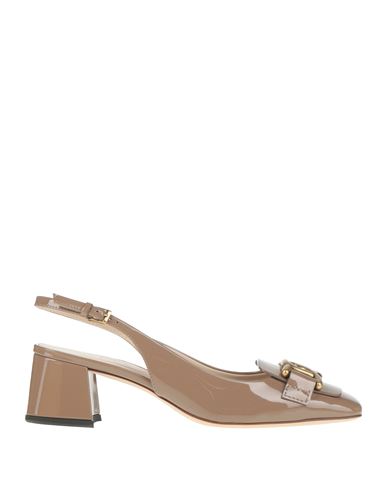 Tod's Woman Pumps Taupe Size 7 Leather, Textile Fibers