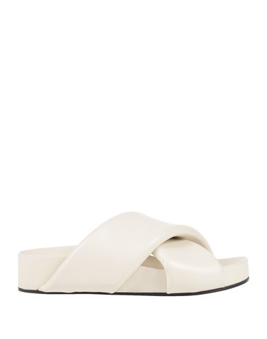 Jil Sander Woman Sandals Off White Size 7 Leather In Off White