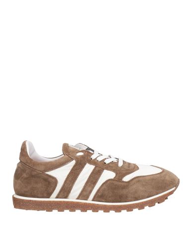 Alberto Fasciani Man Sneakers Light Brown Size 11 Leather, Textile Fibers In Beige