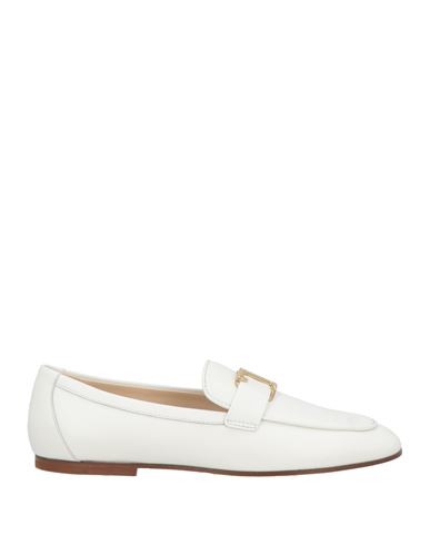 Tod's Woman Loafers White Size 5.5 Leather