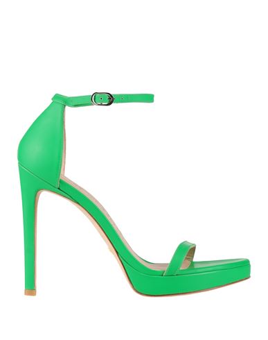 Stuart Weitzman Woman Sandals Green Size 7.5 Leather