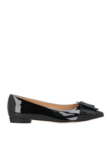 Sergio Rossi Woman Ballet Flats Black Size 8 Leather