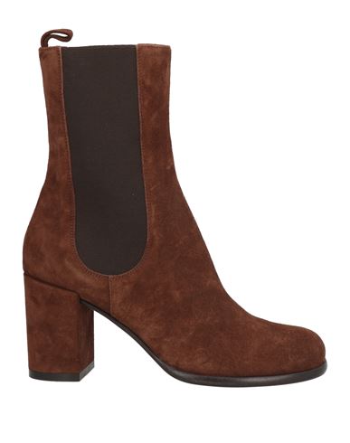 Sergio Rossi Woman Ankle Boots Chocolate Brown Size 5 Leather In Brown