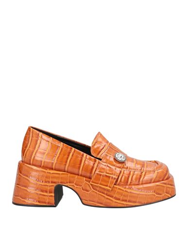 Actitude By Twinset Woman Loafers Mandarin Size 7 Leather In Mandarin