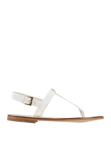 TWINSET TWINSET WOMAN THONG SANDAL WHITE SIZE 7 LEATHER 