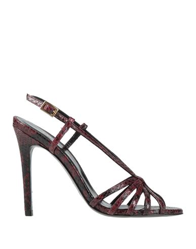 Twinset Woman Sandals Burgundy Size 7 Textile Fibers In Red