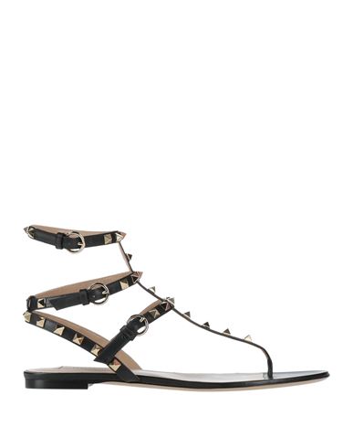 Valentino Garavani Rockstud Flip-flop Sandlas In Black
