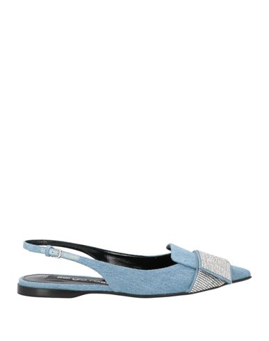 Sergio Rossi Woman Ballet Flats Blue Size 8 Textile Fibers