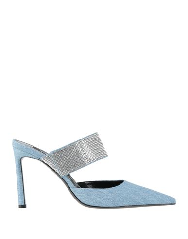 Sergio Rossi Woman Mules & Clogs Blue Size 8 Textile Fibers In Blue