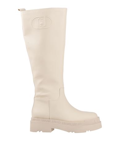 LIU •JO LIU •JO WOMAN BOOT WHITE SIZE 6 TEXTILE FIBERS 
