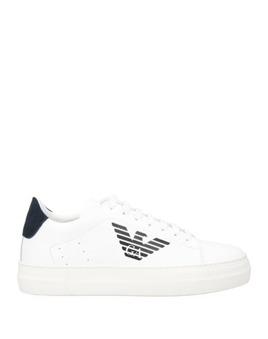 EMPORIO ARMANI EMPORIO ARMANI MAN SNEAKERS WHITE SIZE 8.5 LEATHER 