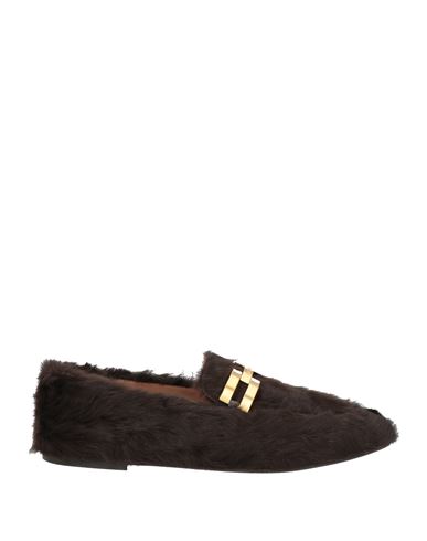 Aquazzura Woman Loafers Dark Brown Size 8 Shearling In Brown