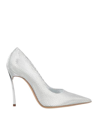 Casadei Woman Pumps Silver Size 7.5 Textile Fibers In Silver