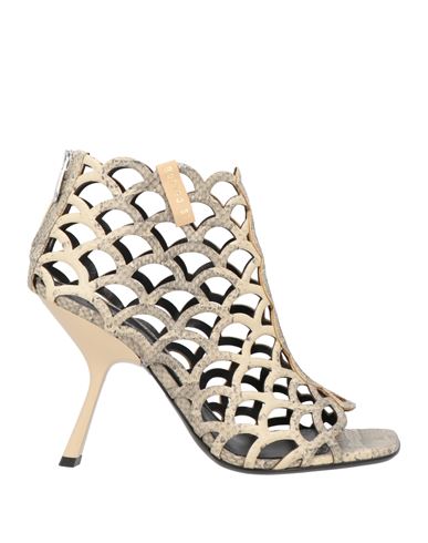 Sergio Rossi Woman Ankle Boots Beige Size 8 Leather
