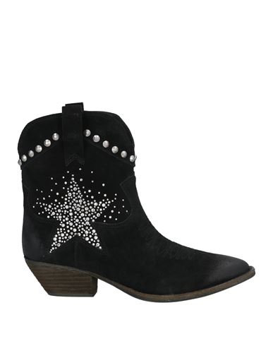 Ash Woman Ankle Boots Black Size 8 Leather In Black