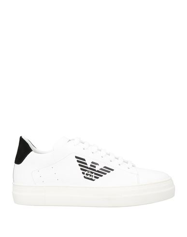 EMPORIO ARMANI EMPORIO ARMANI MAN SNEAKERS WHITE SIZE 8.5 LEATHER 
