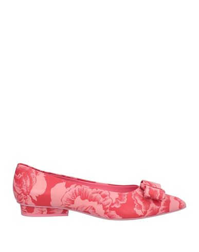 Ferragamo Woman Ballet Flats Coral Size 8 Lambskin In Red