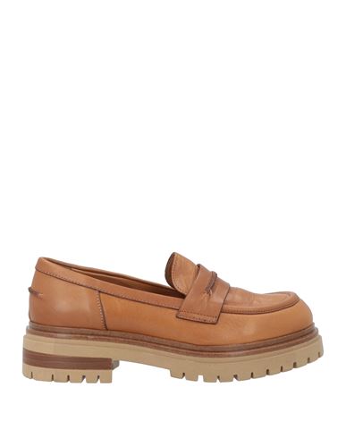 Mohai Woman Loafers Tan Size 8 Leather In Brown