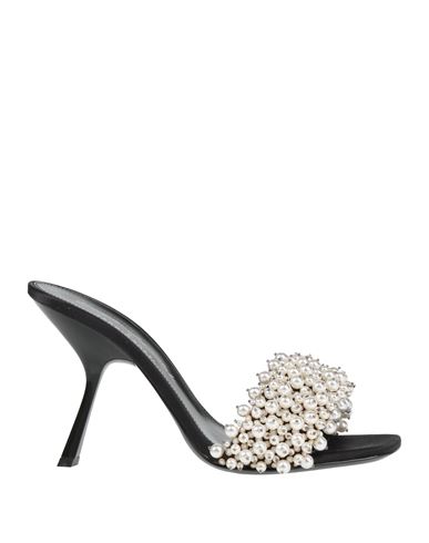 Evangelie Smyrniotaki X Sergio Rossi Woman Sandals Black Size 8 Textile Fibers In Black