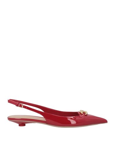 Valentino Patent Leather Slingback With Vlogo Signature Detail In Red