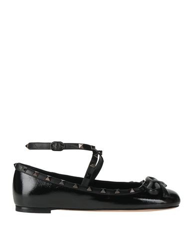 Valentino Garavani Woman Ballet Flats Black Size 7 Leather In Black