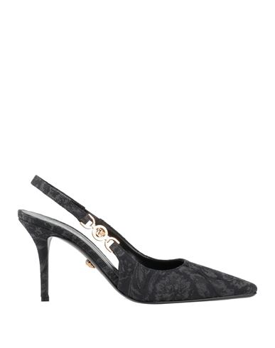 Versace Woman Pumps Charcoal Size 8 Textile Fibers