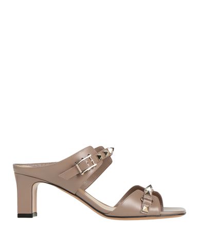 Valentino Garavani Woman Sandals Taupe Size 5 Leather In Gray