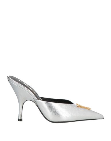 Versace Woman Mules & Clogs Silver Size 8 Calfskin