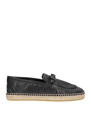 Sergio Rossi Man Espadrilles Black Size 9 Textile Fibers In Black
