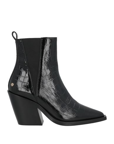ANINE BING ANINE BING WOMAN ANKLE BOOTS BLACK SIZE 8 LEATHER, ELASTIC FIBRES 
