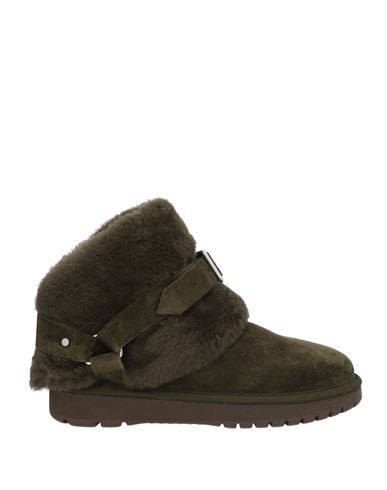 Shop Burberry Prorsum Woman Ankle Boots Dark Green Size 8 Sheepskin, Calfskin, Cotton, Viscose