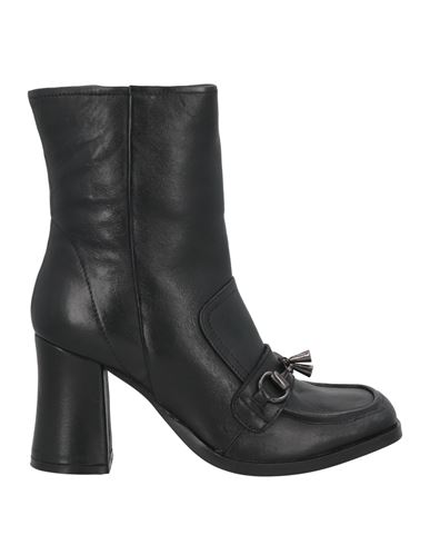 Mng Collection Woman Ankle Boots Black Size 8 Leather In Black