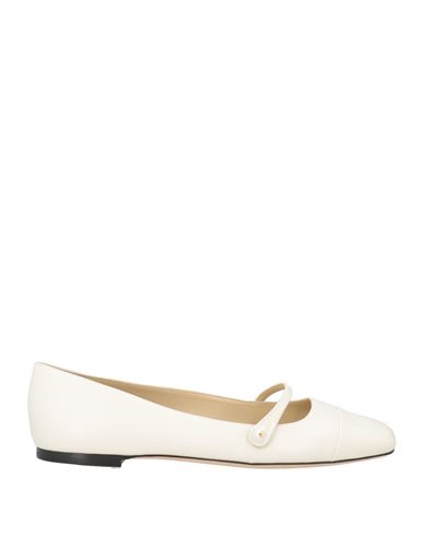 Jimmy Choo Woman Ballet Flats Cream Size 9 Leather In White