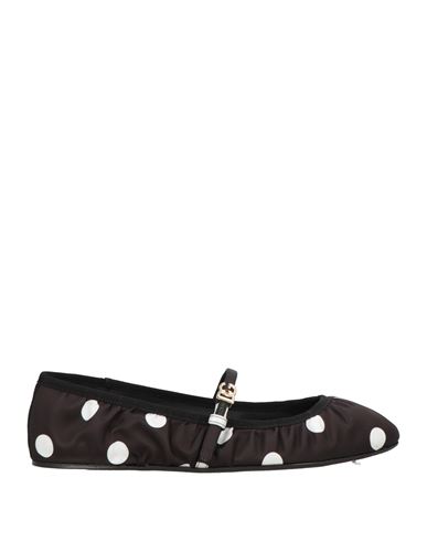 Dolce & Gabbana Odette Polka-dot Satin Ballet Flats In Black