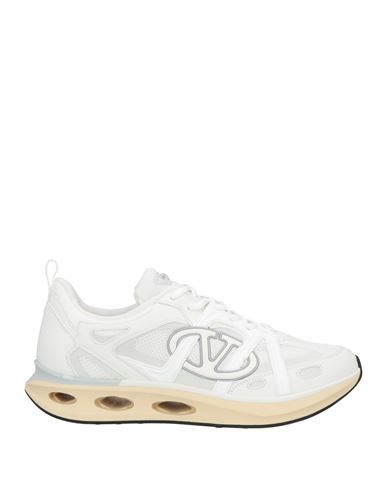 Valentino White Leather And Fabric Vlogo Easyjog Sneakers In White