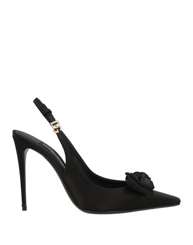 Dolce & Gabbana Mun 105 Satin Slingback Pumps With Bow In Black