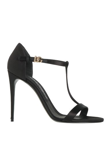Dolce & Gabbana Woman Sandals Black Size 7.5 Textile Fibers In Black